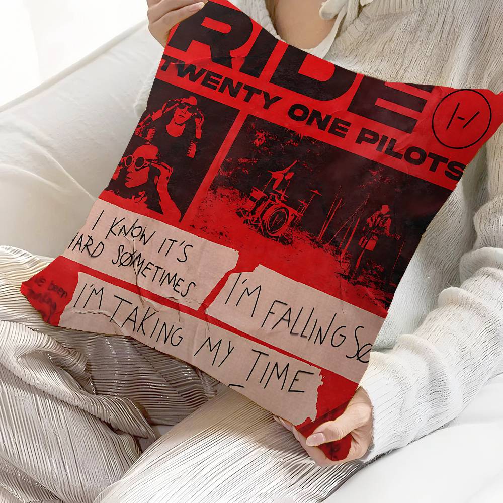 

Band T-Twenty O-One P-Pilots Pillow Cover Sofa Cushion Cover Home Room Decoration Children Gift 12x12Inch