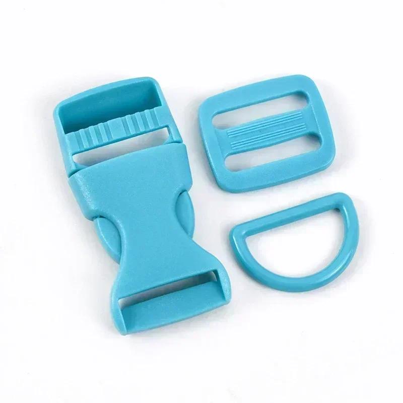 Meetee 2-10Sets Quick Release Buckle Webbing Adjust Clasp Set 15/20/25mm Plastic D Ring Hook for Backpack Safety Chair Accessory