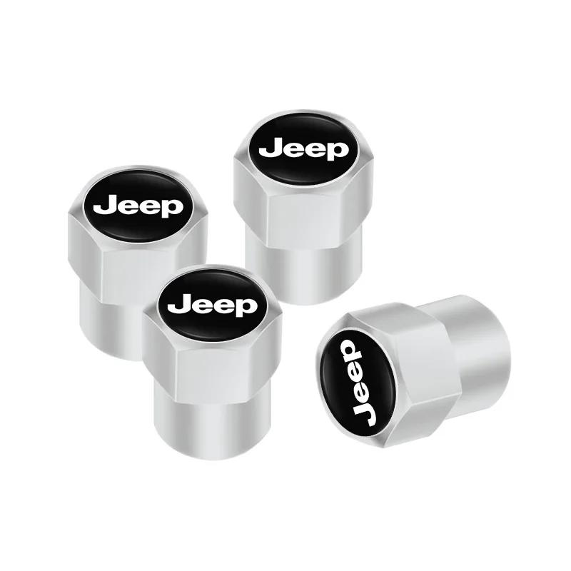 Dla Jeepa 4 szt. Nakrętki na wentyle opon samochodowych Pokrywy wentyli felg ze stopu Akcesoria Dla Jeepa Grand Cherokee Wrangler JK Gladiator Compass R