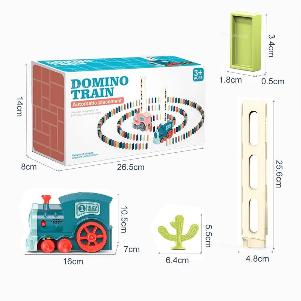 Domino Train for Kids Automatic Laying Electric Car Colorful Dominoes Set Brick Blocks Kits Games Educational Toys Girl Boy Gift