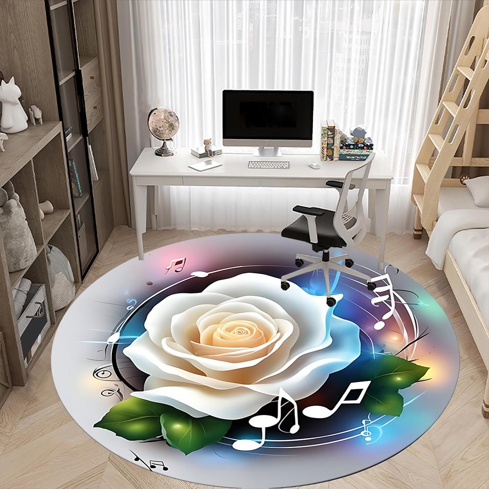 1pc Rose Music Chair Carpet for Office - Durable, Ideal for Chair Mats, Stylish & Functional Decorative Rug Yy260130026