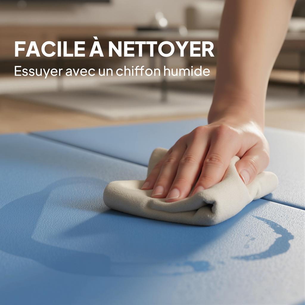 Foldable Gymnastics Mat, 180 x 80 x 5 cm, Light Blue
