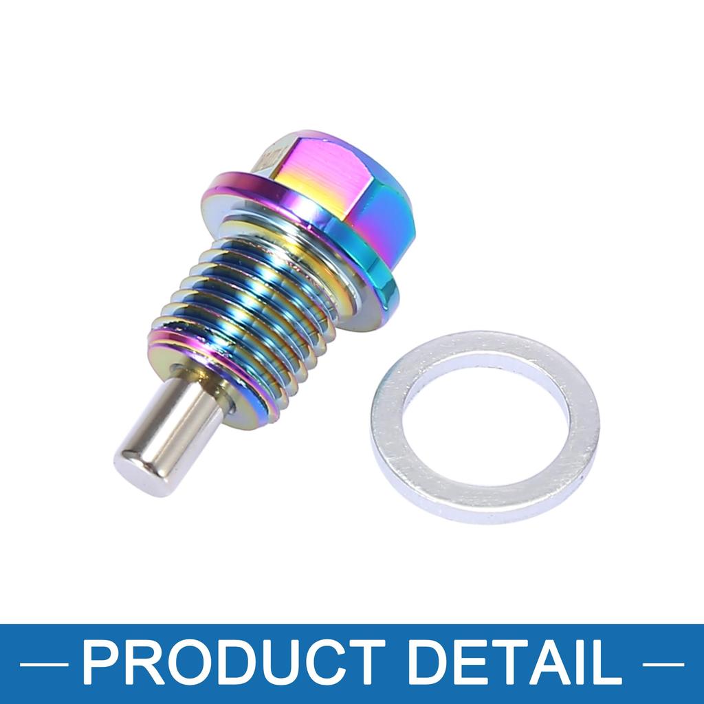 A ABSOPRO Magnetic Drain Plug M14x1.5 Sump Fan Drain Nut Bolt Screw with Gasket, Multicolor