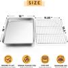 Stainless Steel Baking Sheet with Cooling Rack Set 12×16 Inch Oven/Dishwasher Safe for Baking Cooling Draining
