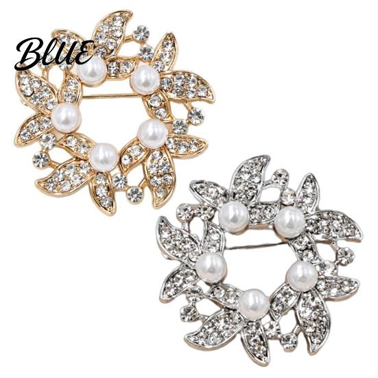 Non-deforming Brooch Pin Faux Pearl Wreath Design Lapel Pin