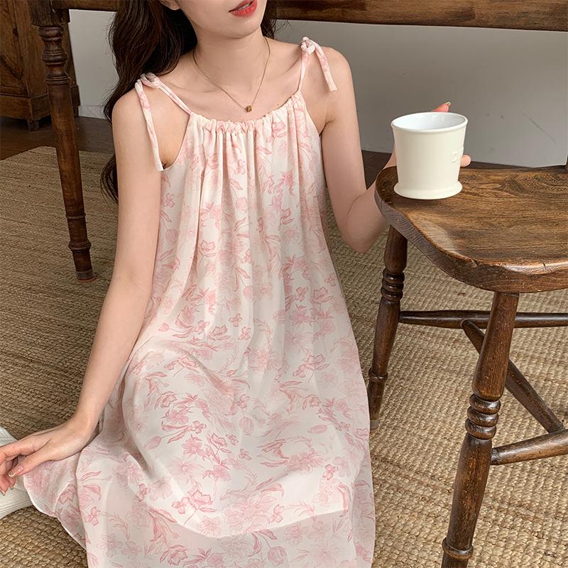 Women's Summer Cloud Cotton Pajama Tank: Breathable Stretch Camisole Sleep Dress