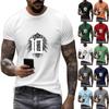 Men's Short Sleeve Crew Neck T-Shirt with Graphic Print Number 10 and Eagle Design Casual Fit Lightweight Fabric for Everyday Wear