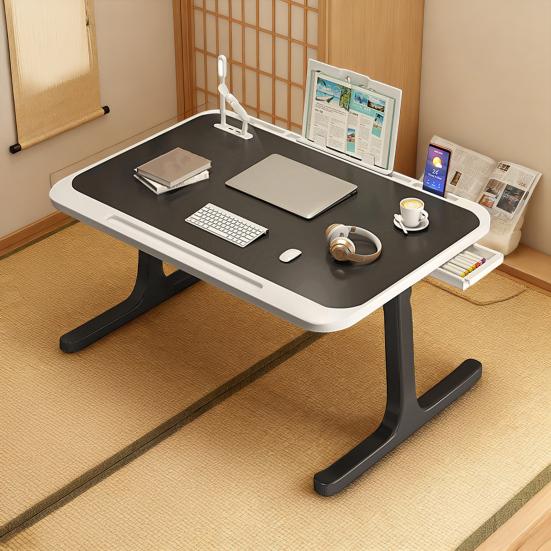 Verstellbarer Laptop-Betttisch Tragbarer Stehtisch Nachttisch Computertisch mit Schublade Faltbarer Schoß-Tablet-Tisch für Sofa