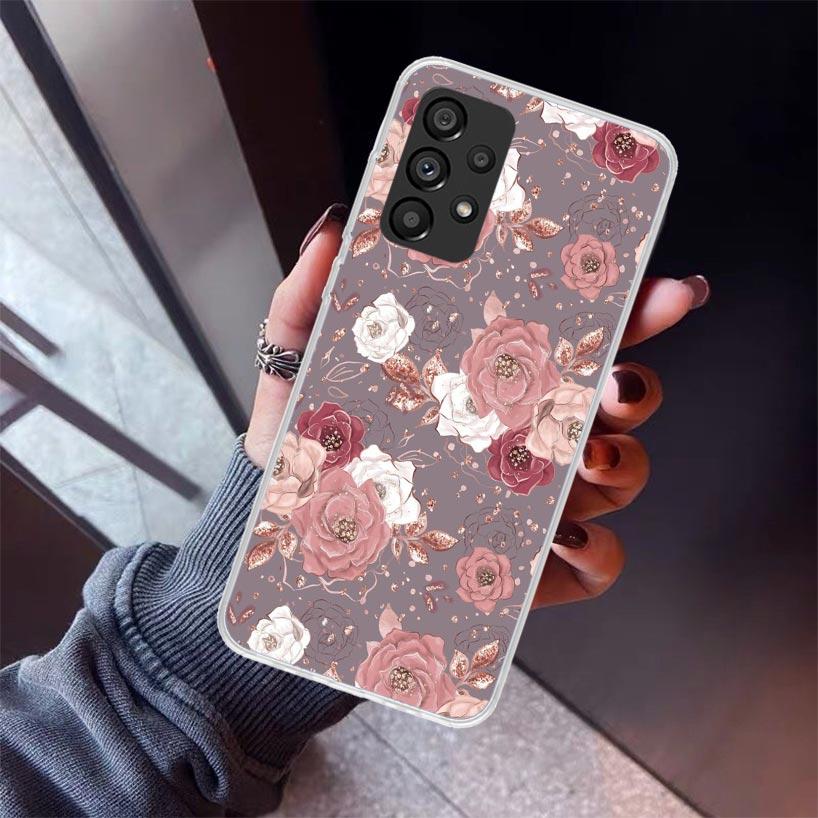 

Beautiful Rose Bling Picture Phone Case For Samsung Galaxy A12 A52S A42 A32 A22 A51 A50 Note 20 Ultra 10 S10 Plus A71 A70 A31 A3 Samsung A50S