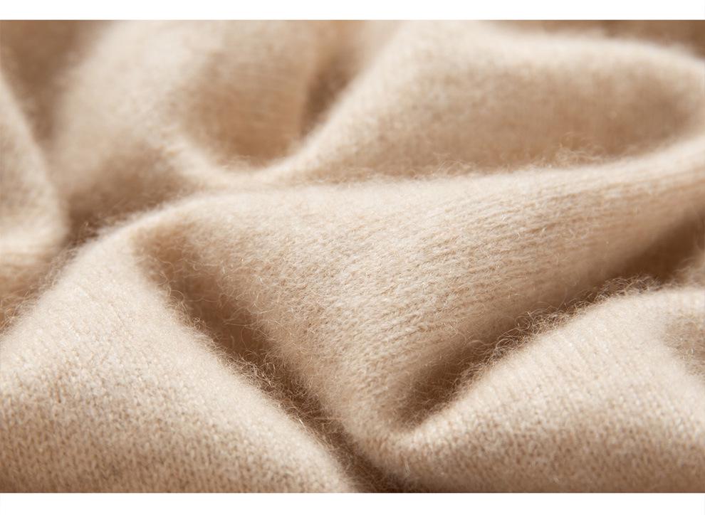 Women's 100% Cashmere Polo Neck Sweater - Versatile Autumn/Winter Knitwear Cardigan Blouse