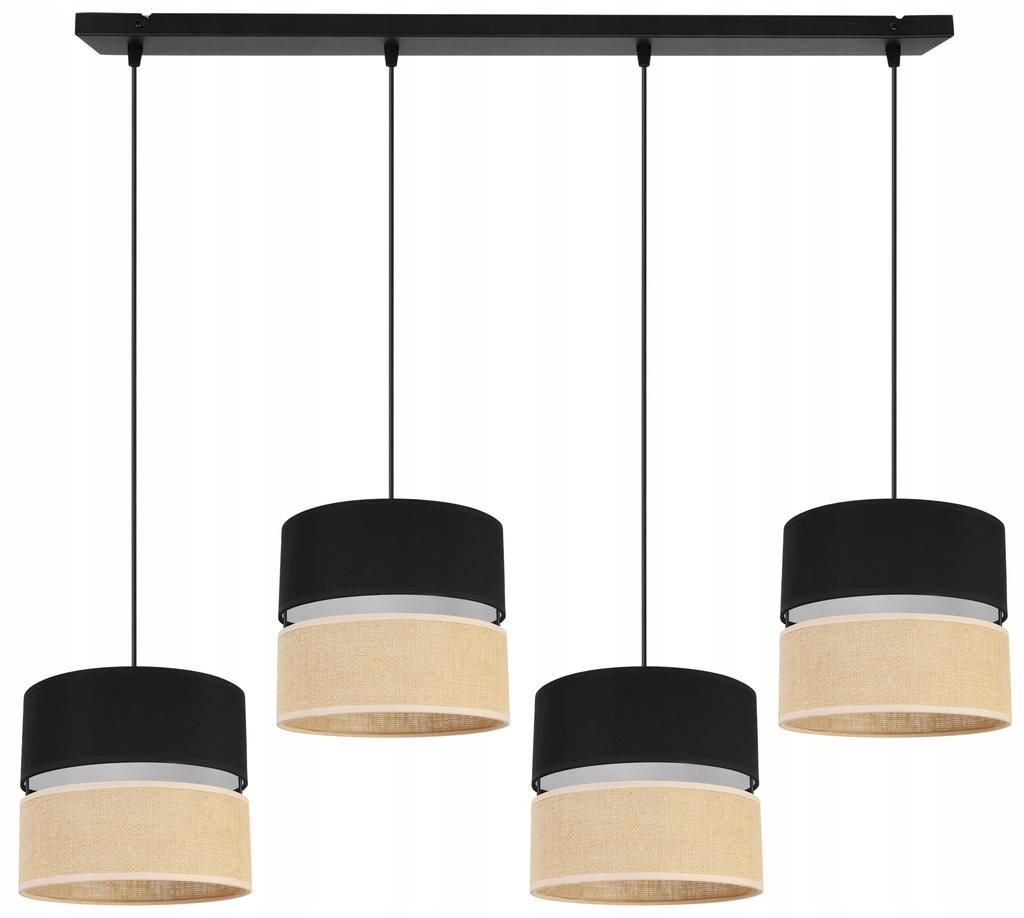 Hängelampe, Deckenleuchter, Lampenschirm 20cm, Schwarz