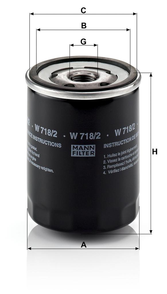 MANN Element Model Number: W718/2 W718/2