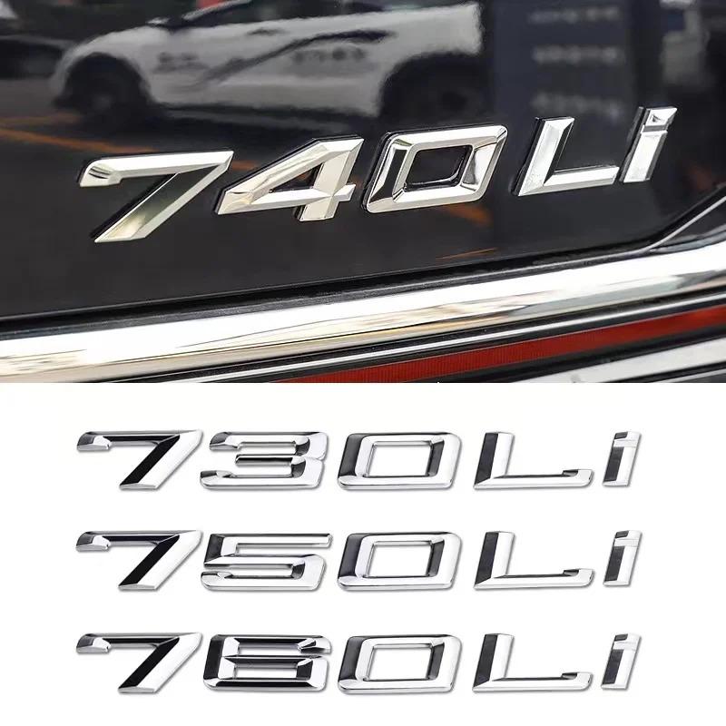 3D ABS Old Numbers Letters 730Li 740Li 745Li 750Li 760Li ABS Emblem for BMW 7 Series Car Trunk Nameplate Logo Sticker XM2