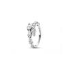 Staggered Design 925 Silver Synthetic Cubic Zirconia Ring Women's Silver 193004C01