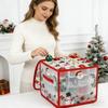 Christmas Ornament Storage Box Zippered Organizer Bins With Dividers 64 Christmas Balls Container For Holiday Home Basement