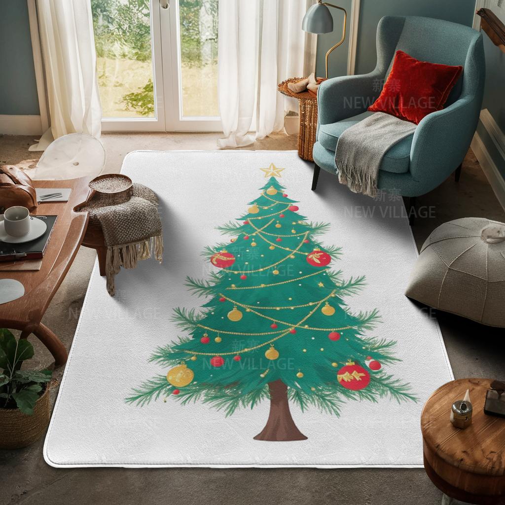House Entrance Carpet Home Door Mat Living Room Bath Foot Bathroom Non-slip Water Absorption Rugs Bath Merry Christmas Winter