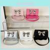 Cute Solid Color Silver Bow Decoration Kid Mini Shoulder Chain Bag For Summer Casual Wear