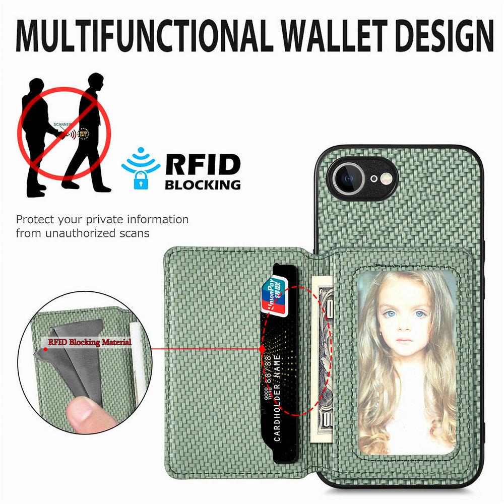 Leather Card Back Case for iPhone 16 Pro Max 15 Plus 14 13 Mini 12 11 16e 17 Pro Max Xs Xr X SE 6 7 8 Magnetic RFID Wallet Cover