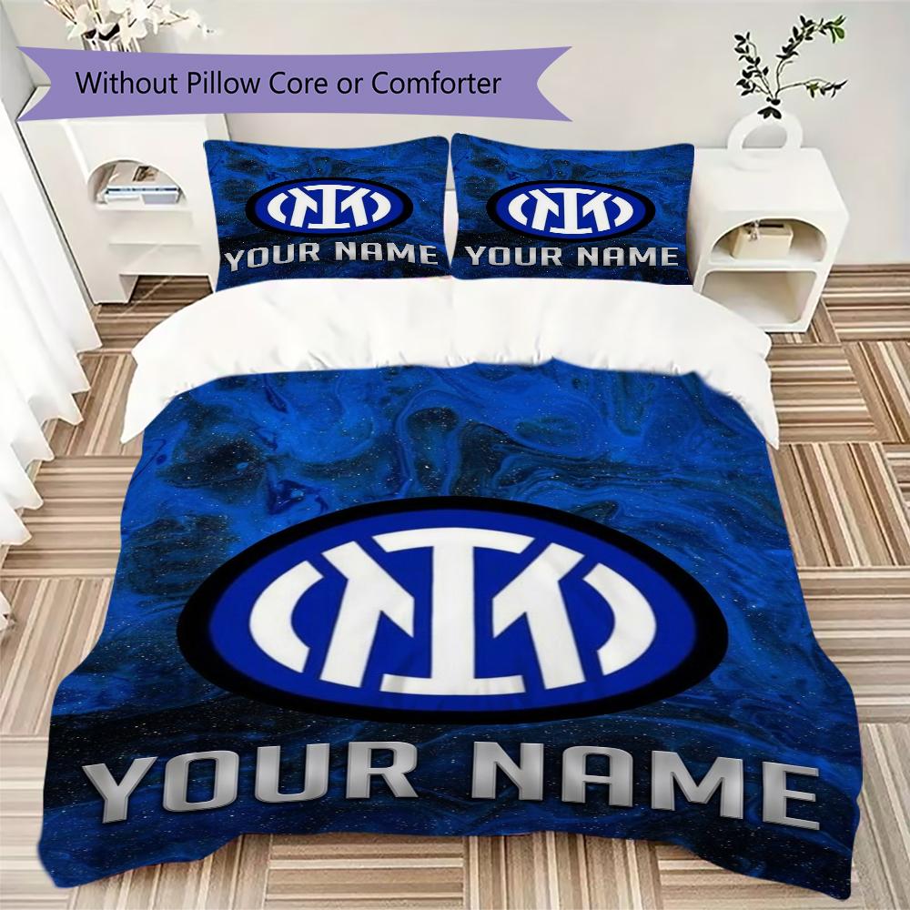 Biancheria da letto Inter Milano con nome personalizzato, Set piumone Copripiumone Federa Regalo di compleanno per la casa(1 * copripiumino + 2 * federa, senza nucleo)_xia