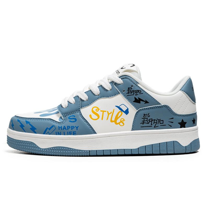 Módní modré designové skateboardové boty pánské streetwear hip hop tenisky pánské luxusní platformové skateboardové tenisky pánské basket homme