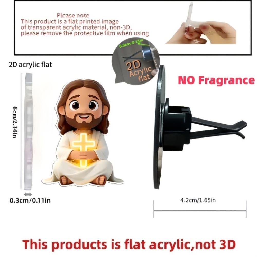 2D flat prayer car vent clip decorative diffuser (fragrance not included), car interior decoration, aromatherapy clip, ideal for holiday gifts