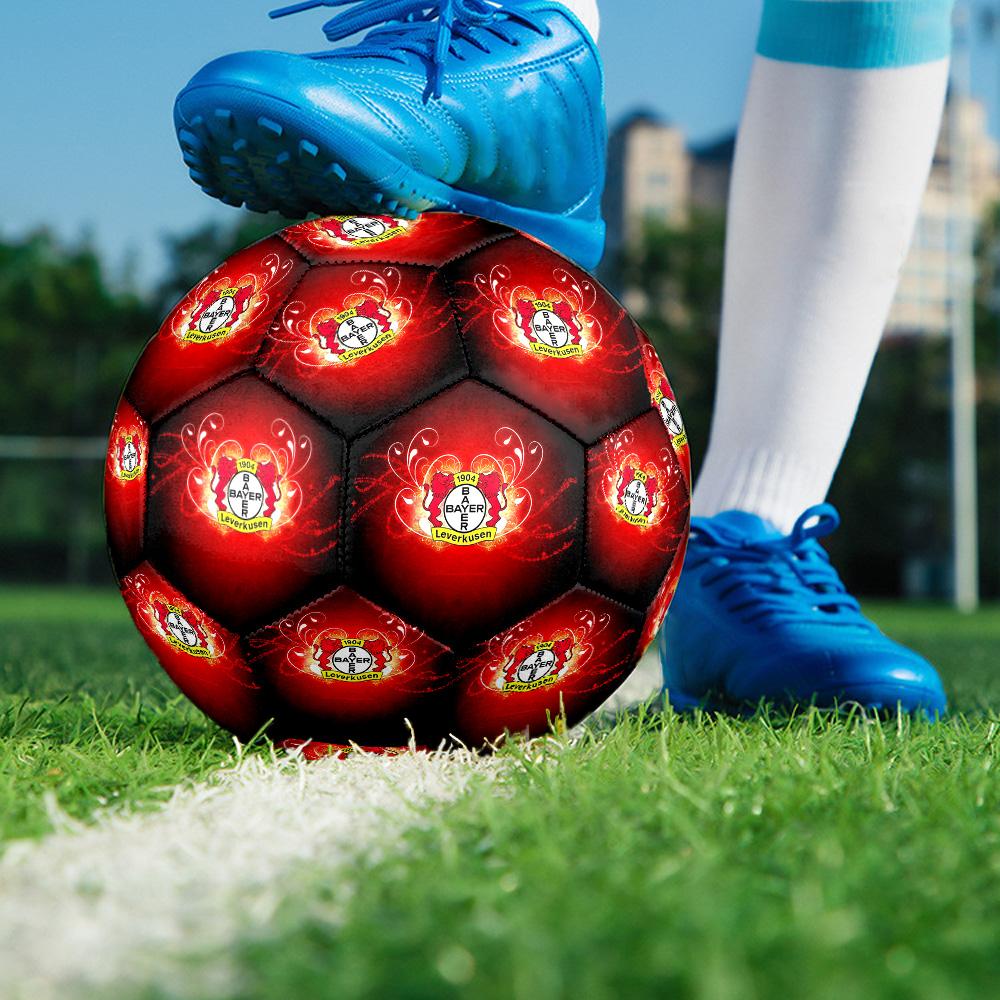 1pc Bayer 04Indoor Soccer Ball Colorful All Ages Machine Stitched PVC Competition Ready Durable High-Bounce HE3