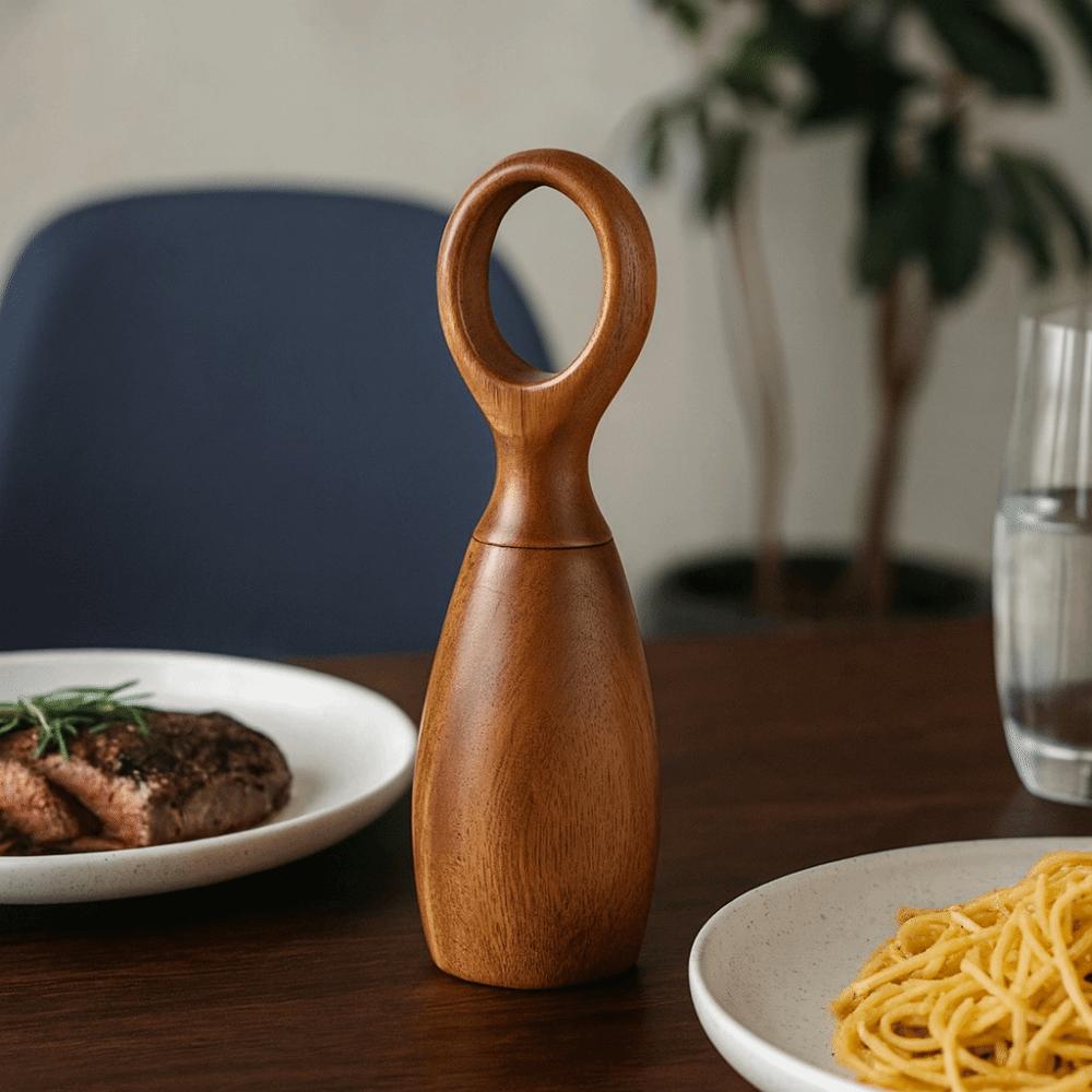 2 Stück Keramikkern Pfeffer Salz Mahlflasche mit Aufbewahrungsbasis Pfeffermühle Kochen