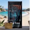 Led Zeppelin Custom Beach Towel, Print Your Name Text Lightweight Absorbent Towel for Swimming Travel