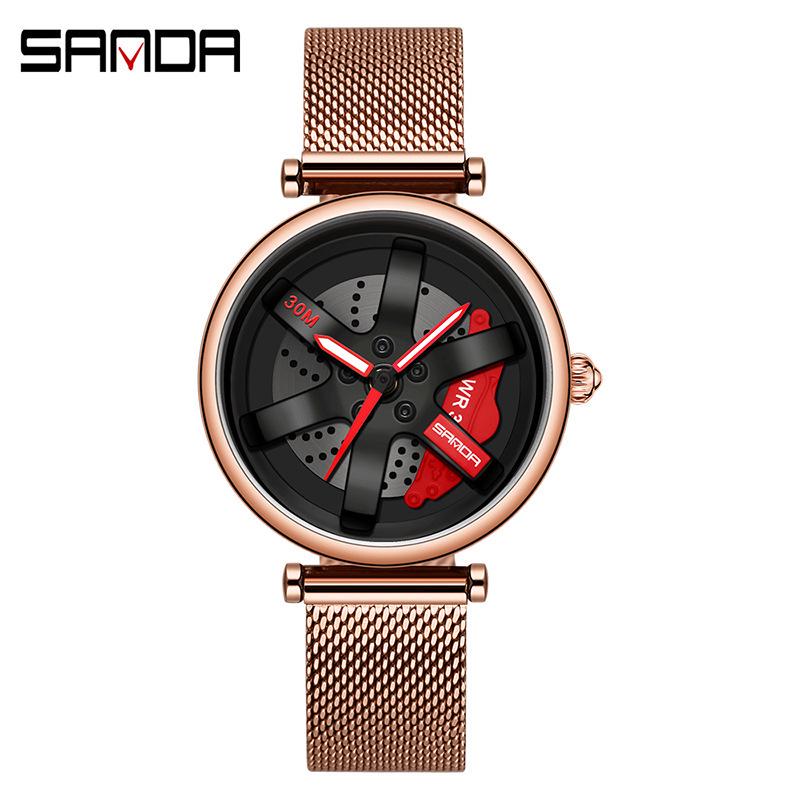 Sanda Meilleure Vente 1088 Montre pour Adolescent: Personnalisé, Cadran Rotatif 3D, Tendance, Quartz Étanche.