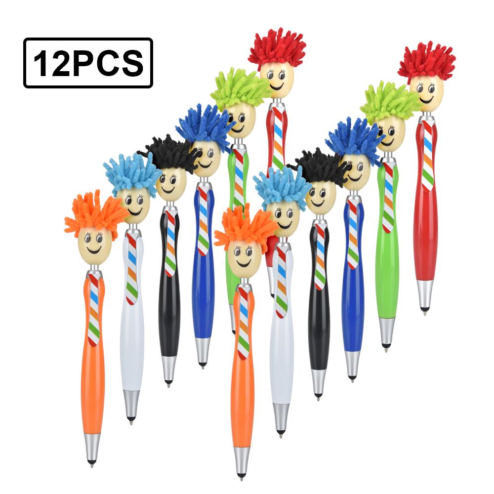 12/24Pcs Cartoon Painting Ballpoint Pen Baby Girl Colorful Birthday Gift Wax Pencil Set