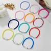 Handmade Polymer Clay Letter Bead Bracelet Set Dopamine Color Palette Inspirational Typography Stackable Unisex Jewelry