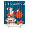 TU Weihnachtsduschevorhang Weihnachtsmann Feiertag Festlich Weihnachten Badezimmer Dekor Set Wasserdicht Feiertagsgeschenk Heimdekoration Muster