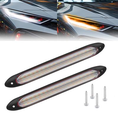 Ygmylandbb Flowing Turn Sequential LED Tape Car Fog Equipped with LED Compatible with 2 Color Light White IP67 General High Energy Vibration Set of 2
