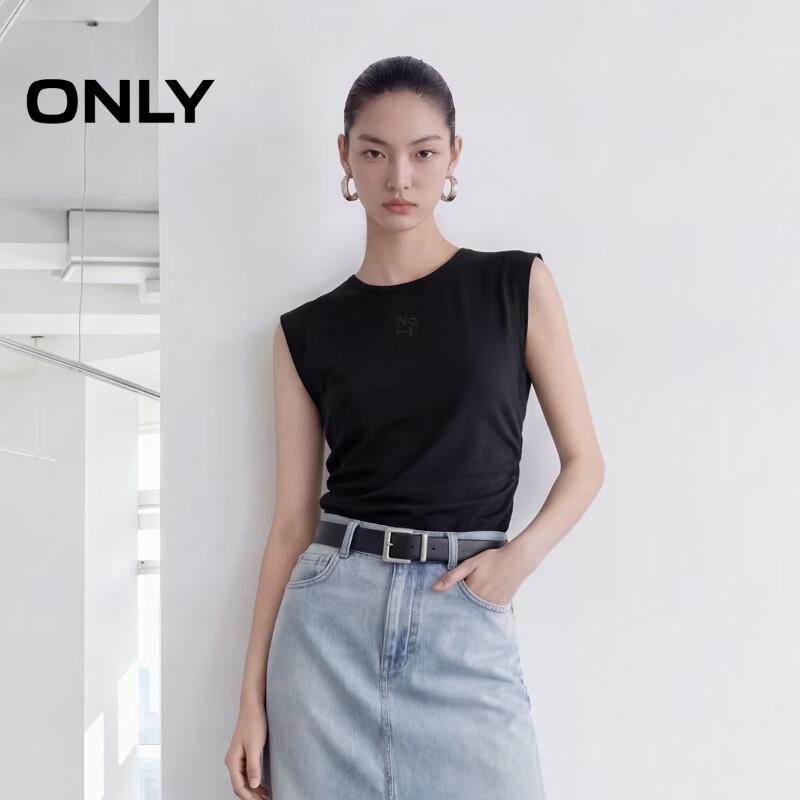 ONLY Women s Slimming Ruched Sleeveless T-Shirt M