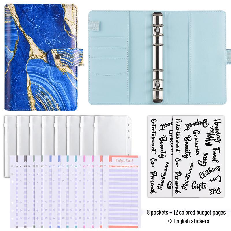 Cross-border Exclusive A6 Gold Foil Macaron PU Leather Hobonichi-Style Budget & Event Planner Notebook
