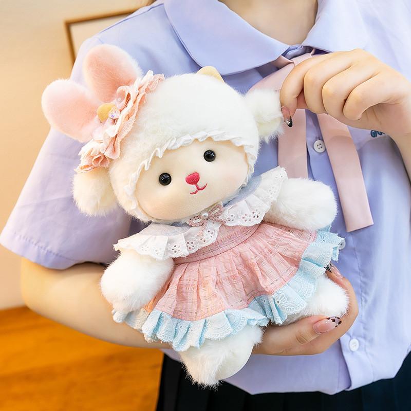 Sheep Plush Toy With Lolita Dress Soft Stuffed Animal For Girls Gift And Collectible