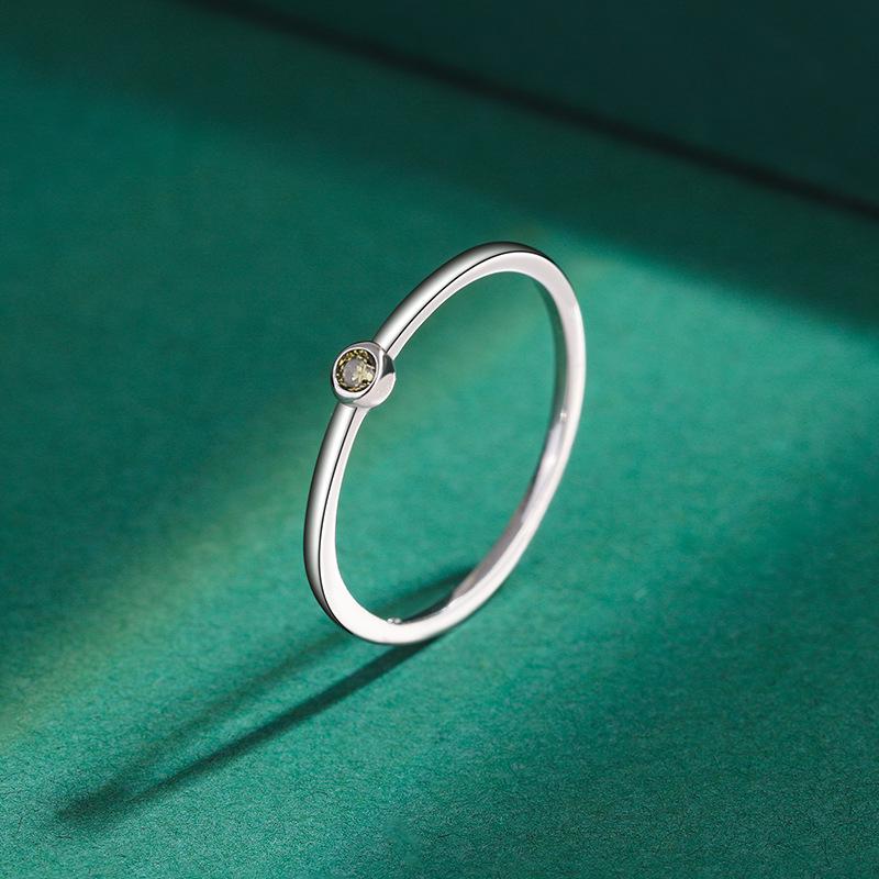 12 Constellations S925 Sterling Silver Zircon Ring for Women - Diamond-Set Japanese Light Luxury