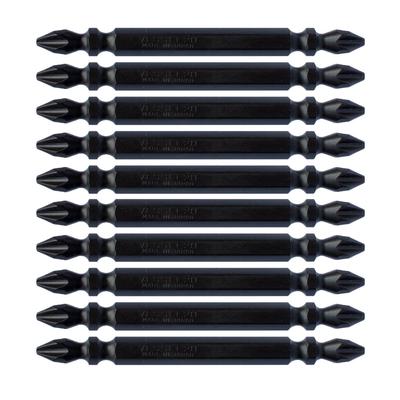 VESSEL Sakisbo Bit with Magnet for Tapping and Drill 2 X H ZP Double-Ended Screws, 82mm, 10-Piece Set, Hardness (High Hardness), M-S14H