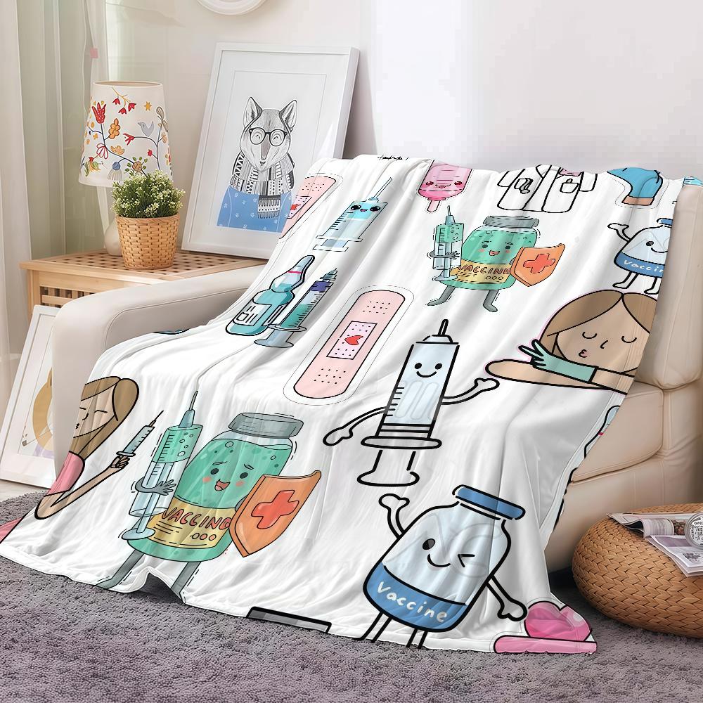 

Comfortable Doctor Nurse E-enfermera En Apuros Blanket Warm And Soft Suitable For Bedroom Living Room Sofa Bed Office Travel Cam 50x60in