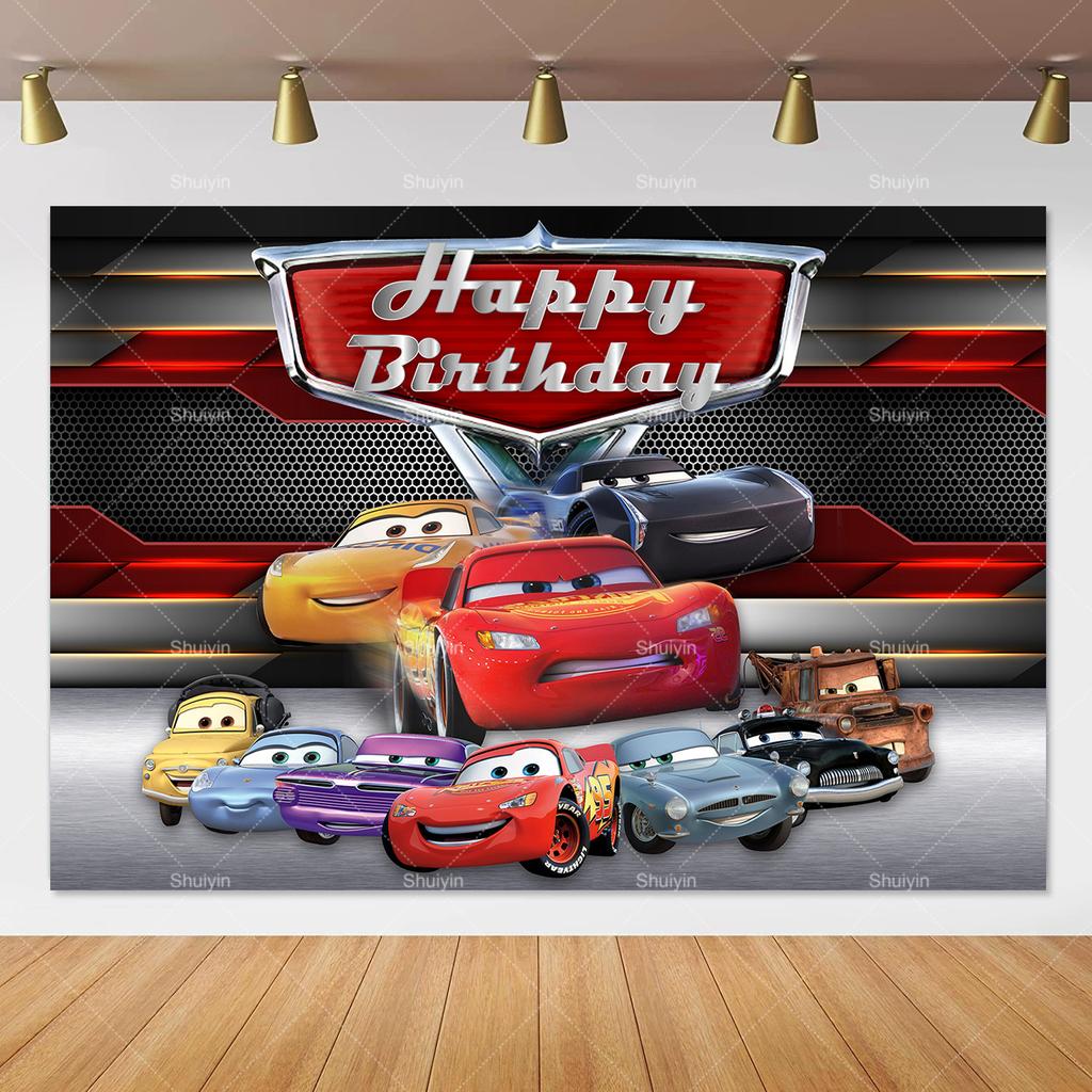 Disney Pixar Cars Lightning Mcqueen photo background for birthday party, studio photo background for kids, babies and baby welcome parties, AS41