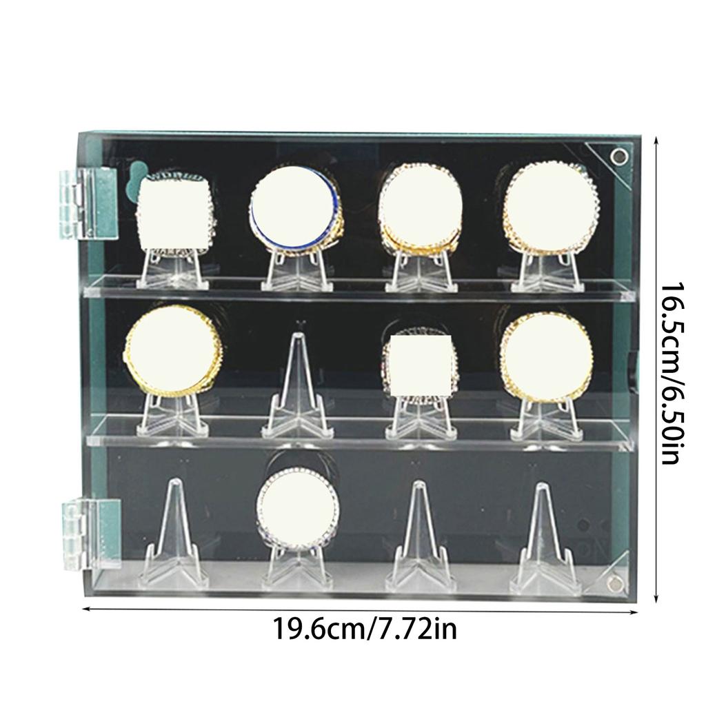 Sturdy Acrylics Championship Rings Display Case Wall Mountable Baseball Rings Holder Large Capacity Sports Organizers