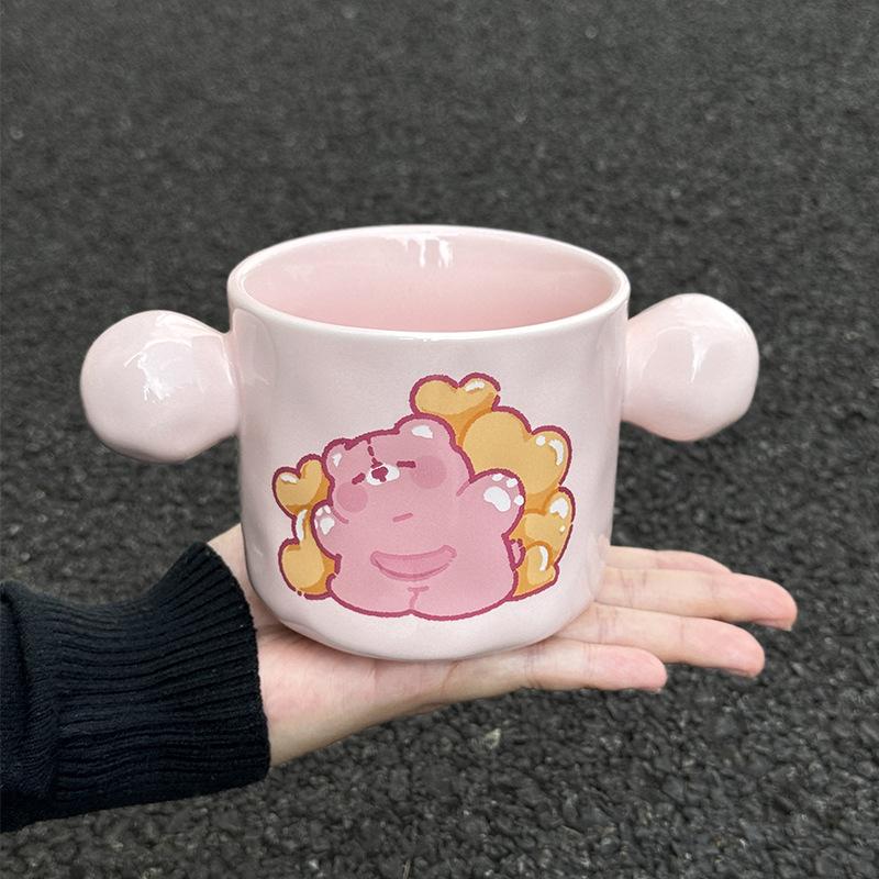 

Creative Cute Mug for Boyfriend and Girlfriend Birthday Gift High Value Ceramic Cup Practical Cup Gift Box Set 401-500ml