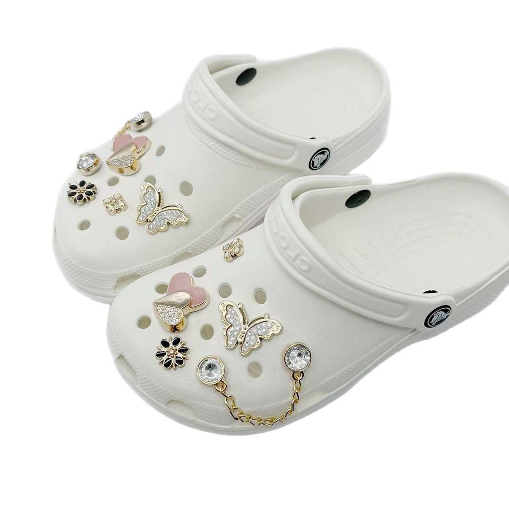 Women's DIY Detachable Shoe Accessories: Stylish Flower Buckle with Sparkling Diamonds