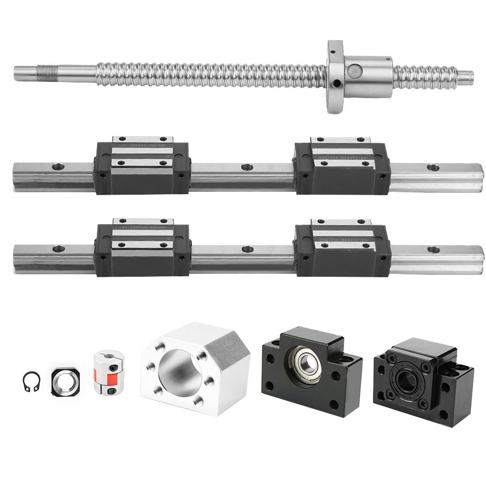 2pcs HGR15 300mm Linear Guide Rail & 1pc RM1605 300mm Ballscrew & BF12 BK12 Kit