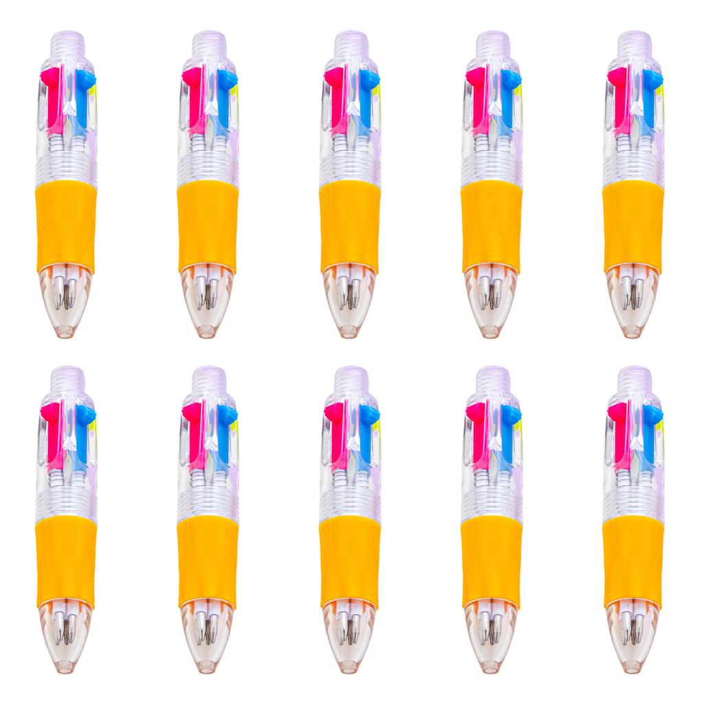 10 Pcs Multicolor Pen 4 In 1 Retractable Ballpoint Pen Small Ballpoint Pen School Office Supplies for Writing