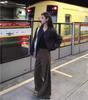 Women's Gray Woolen Retro Baseball Jacket - Casual Spring/Autumn Outerwear