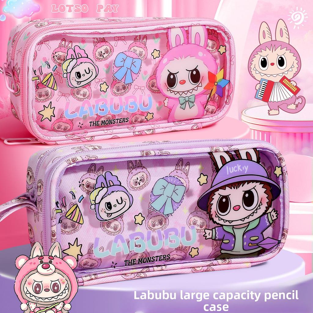 Student Pencil Case Double-layer High-value Pencil Case Cute Cartoon Large-capacity Pain High-value Style