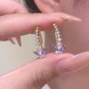 Purple Crystal Butterfly Stud Earrings: Versatile, Elegant & Exquisite Women's Jewelry.