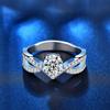 Sterling Silver Six Prong Ring 1 Carat D Color Moissanite Crown Shape Anniversary Gift