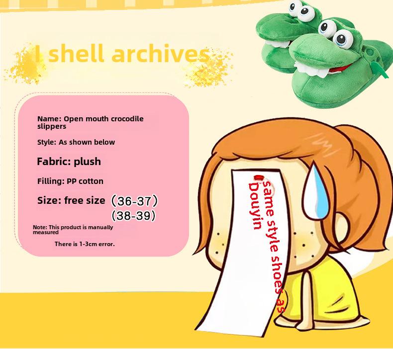 TikTok Style Funny Crocodile Mouth-Opening Fish Slippers - Xiao Di Crocodile Slippers for Dancing